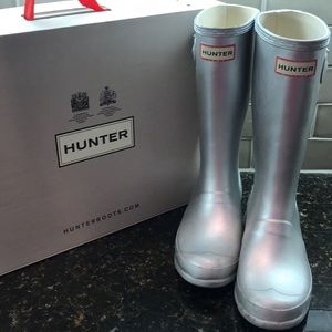 Hunter Kids Silver Rain Boots